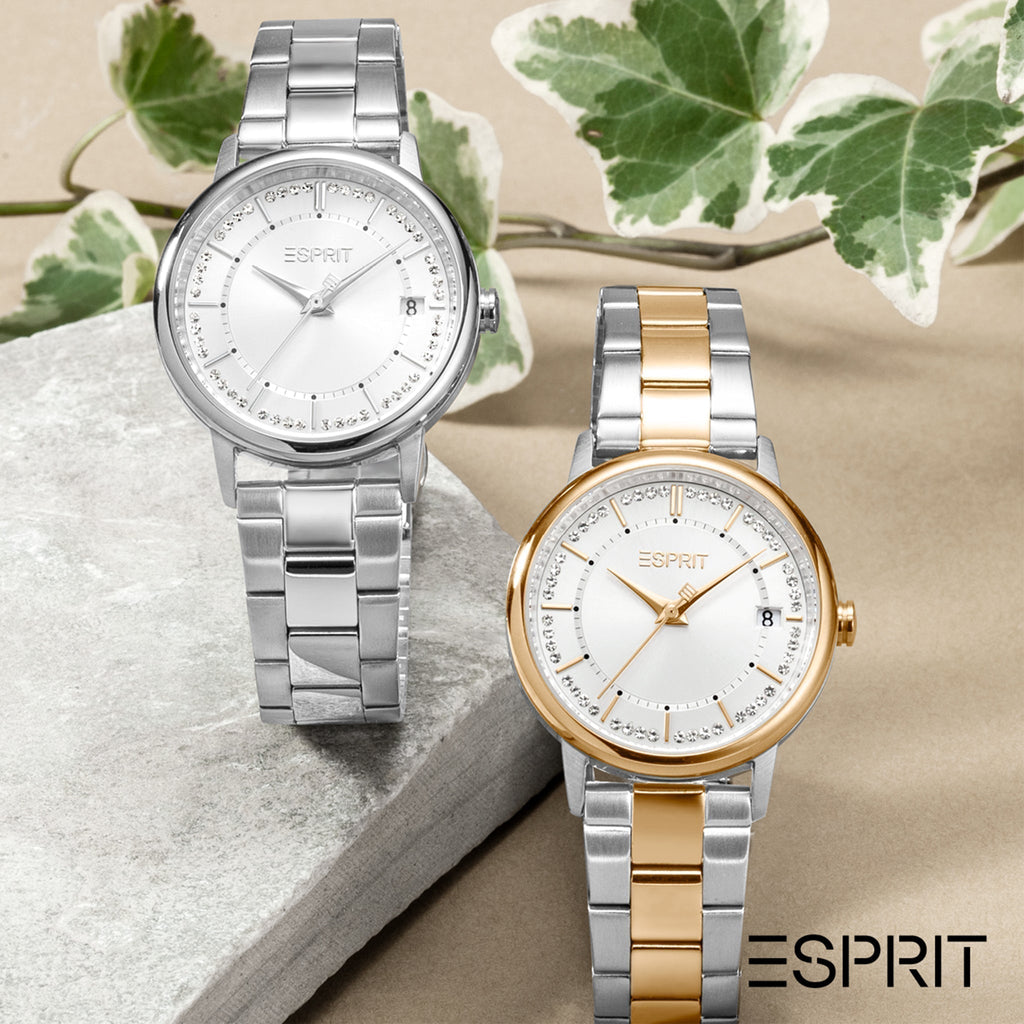 ESPRIT Women's Watch with Silver Stainless Steel Case and Silver & Gold Stainless Steel Band-i-Watch-6