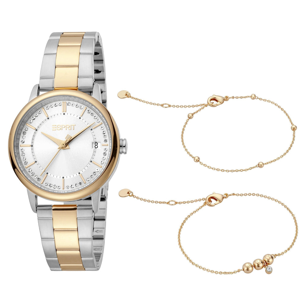 Esprit Women's Watch With Silver Stainless Steel Case And Silver & Gold Stainless Steel Band by i-watch