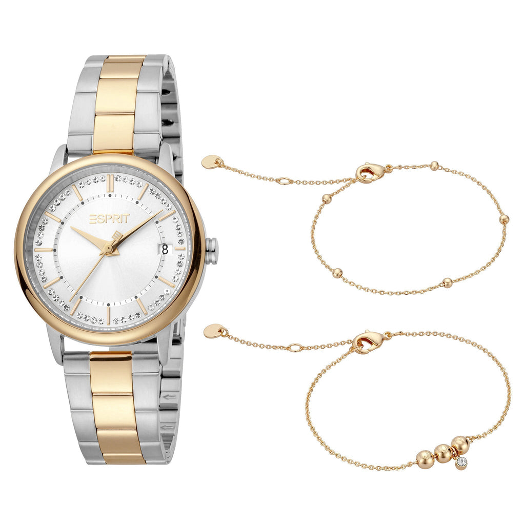ESPRIT Women's Watch with Silver Stainless Steel Case and Silver & Gold Stainless Steel Band