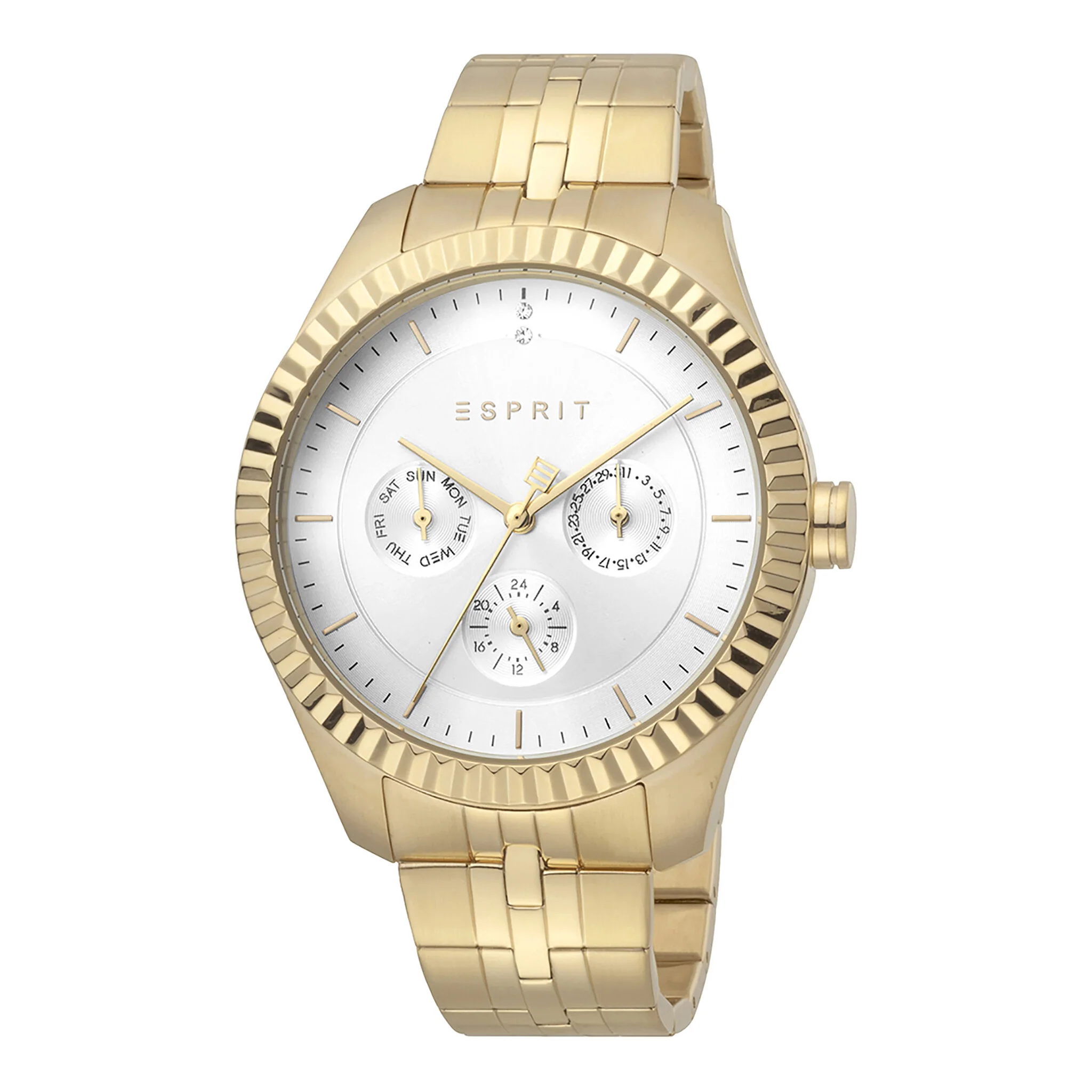 ESPRIT Women's Watch with Gold Stainless Steel Case and Gold Stainless Steel Band