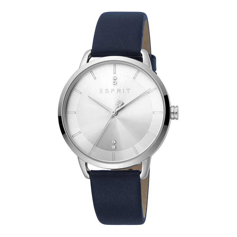 Esprit Women's Watch With Silver Stainless Steel Case And Blue Leather Band by i-watch