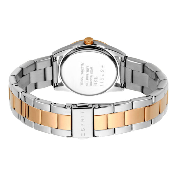 Esprit Women's Watch With Silver Stainless Steel Case And Silver & Rose Gold Stainless Steel Band by i-watch