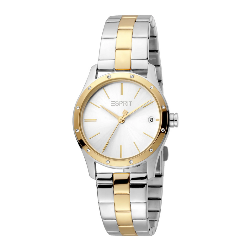 Esprit Women's Watch With Silver Stainless Steel Case And Silver & Gold Stainless Steel Band by i-watch