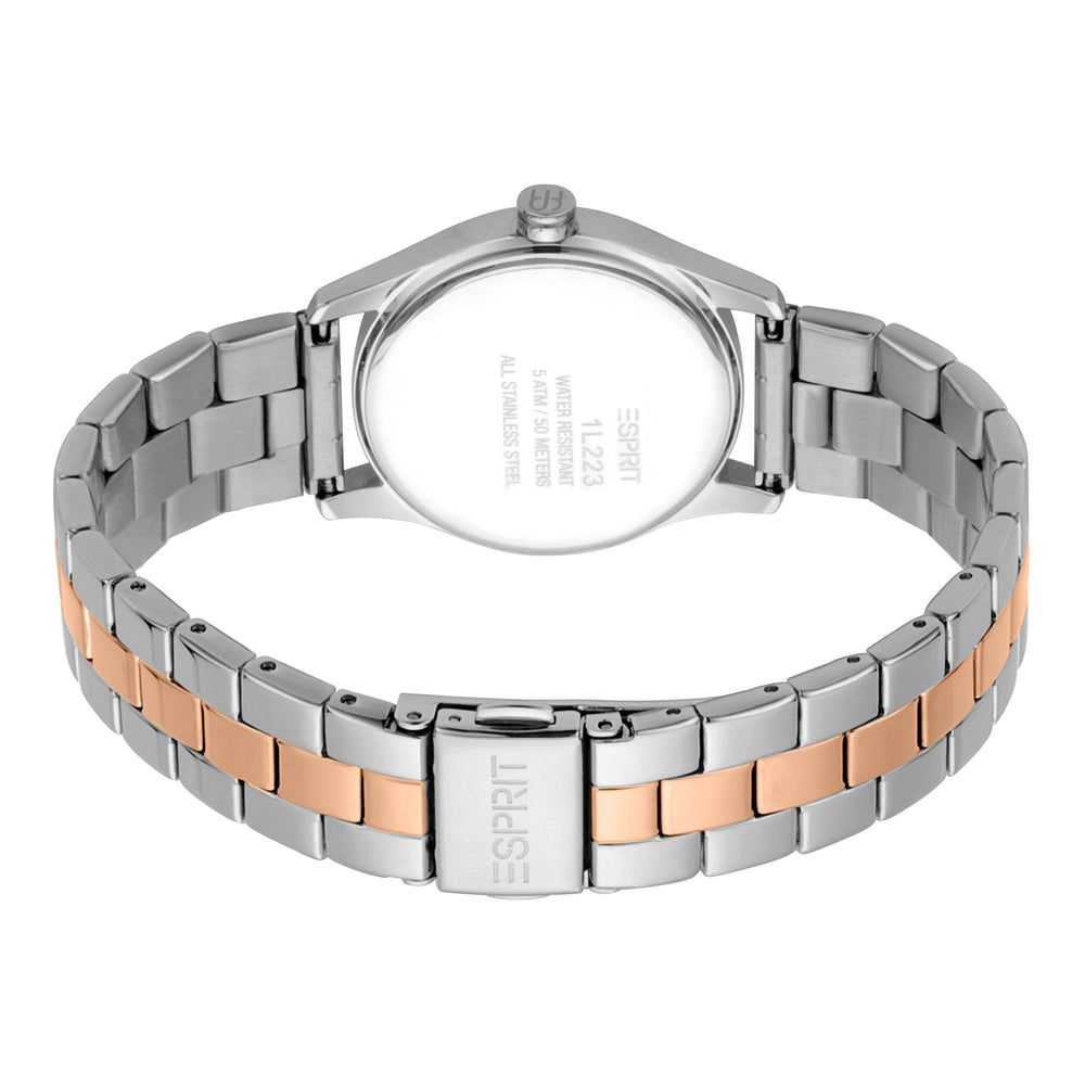 Esprit Women's Watch With Silver Stainless Steel Case And Silver & Rose Gold Stainless Steel Band by i-watch