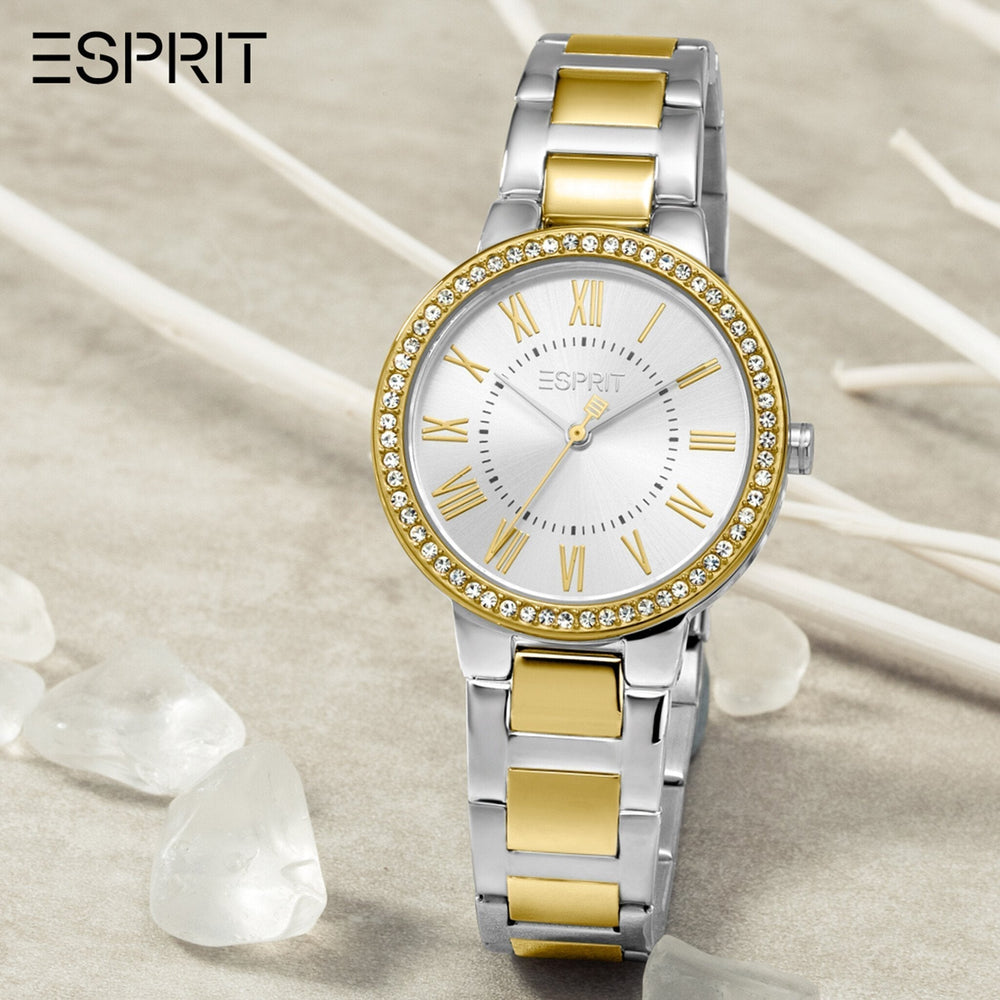 Esprit Women's Watch With Silver Stainless Steel Case And Silver & Gold Stainless Steel Band by i-watch
