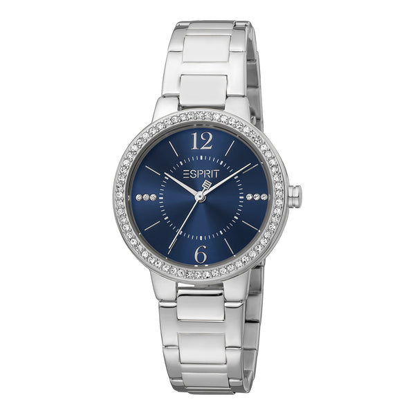 Esprit Women's Silver Stainless Steel Watch, Blue Dial | Es1l168m0015 by i-watch
