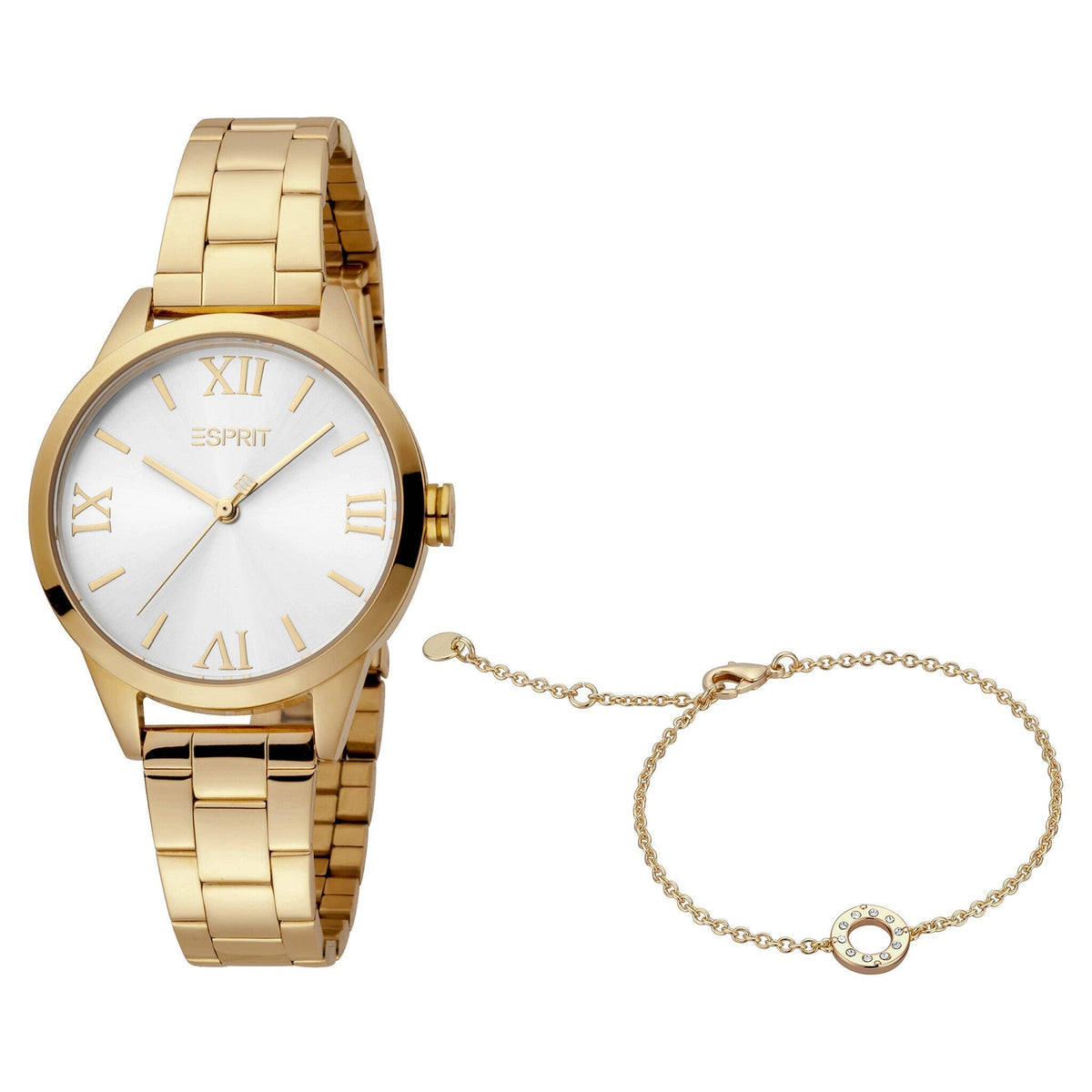 ESPRIT Women's Watch with Gold Stainless Steel Case and Gold Stainless Steel Band