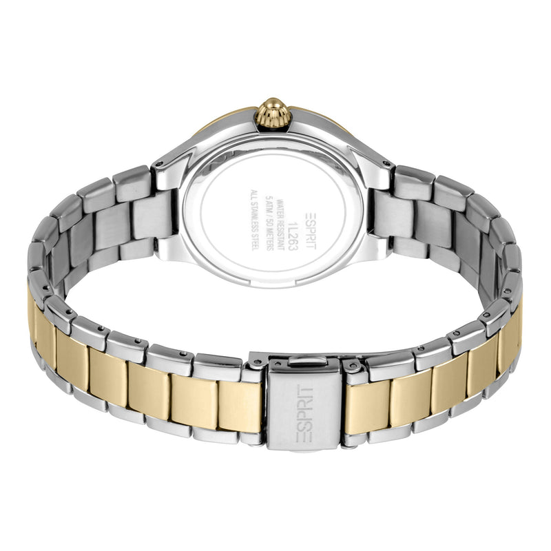 Esprit Women's Watch With Silver Stainless Steel Case And Silver & Gold Stainless Steel Band by i-watch