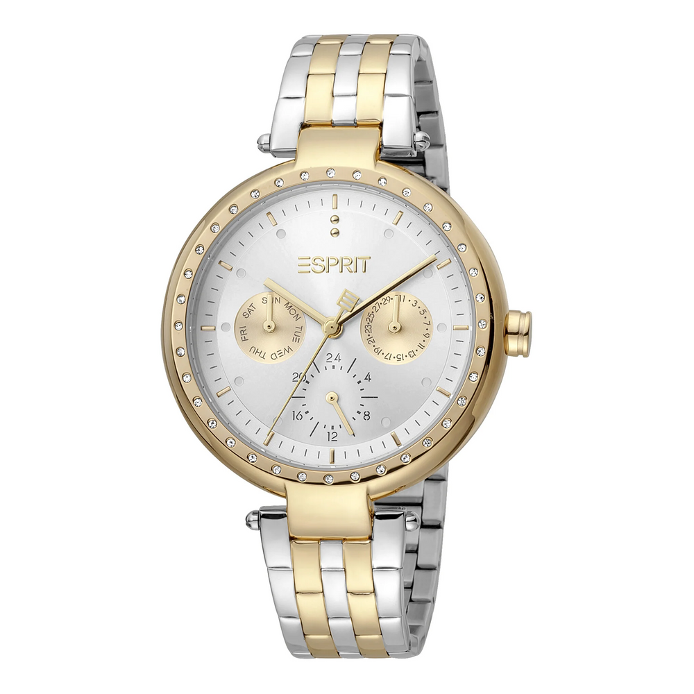 Esprit Women's Watch With Silver Stainless Steel Case And Silver & Gold Stainless Steel Band by i-watch