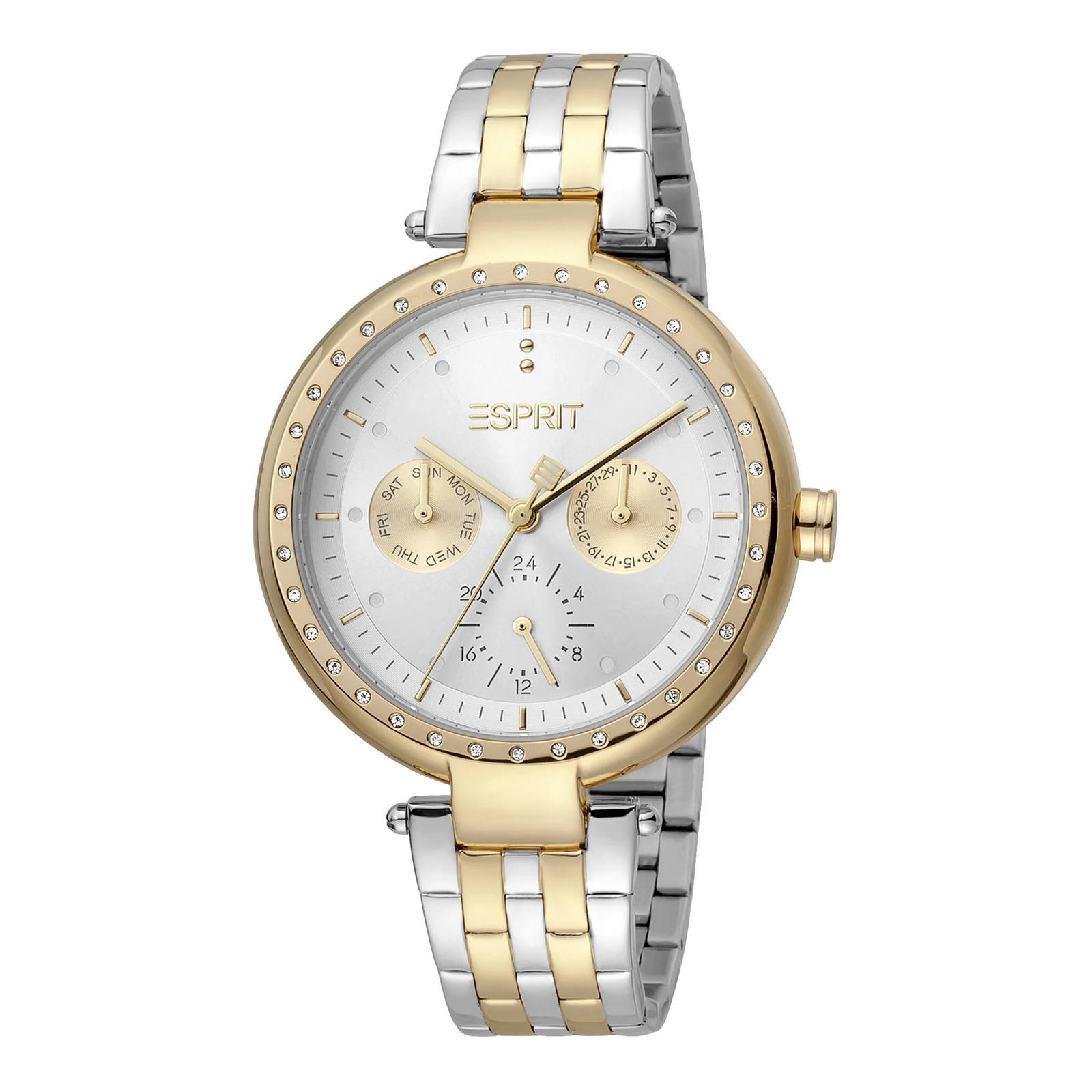 Esprit Women's Watch With Silver Stainless Steel Case And Silver & Gold Stainless Steel Band by i-watch