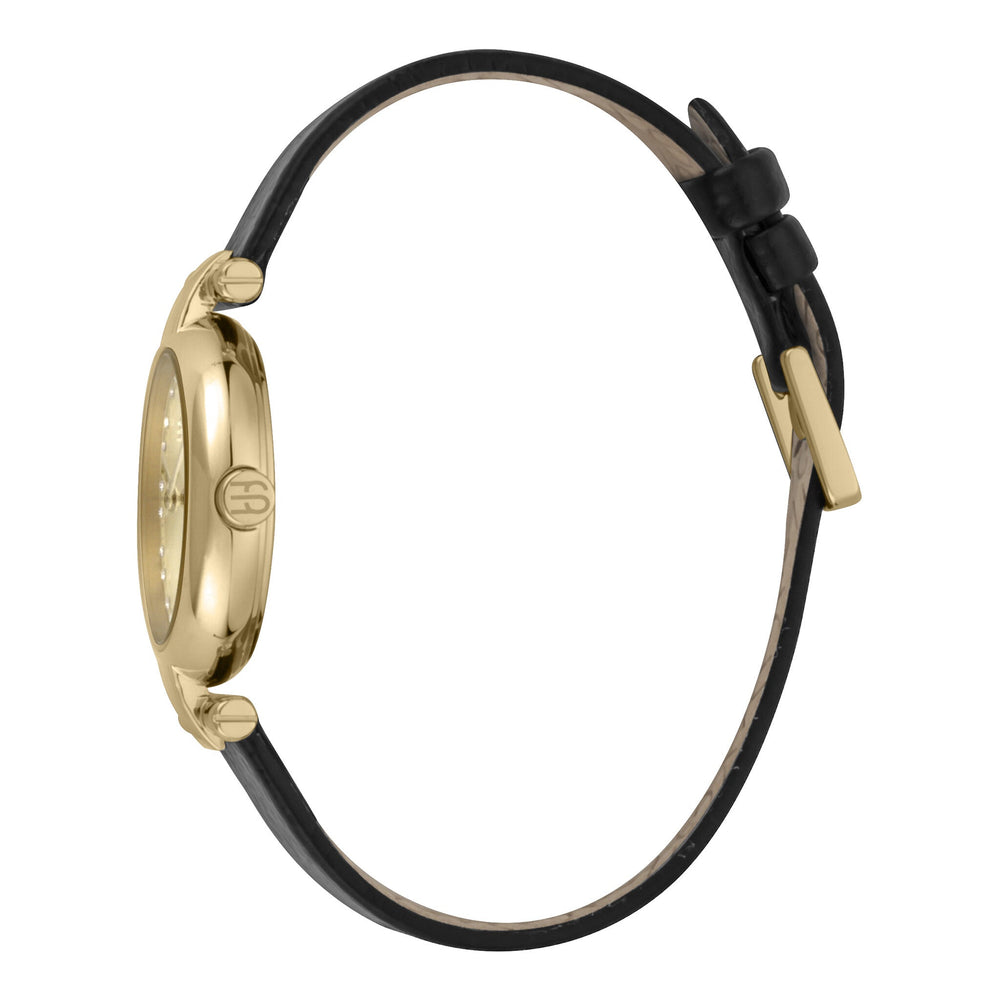 Esprit Women's Watch With Gold Stainless Steel Case And Black Leather Band by i-watch