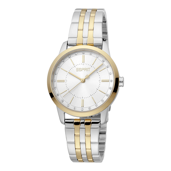 Esprit Women's Watch With Silver Stainless Steel Case And Silver & Gold Stainless Steel Band by i-watch