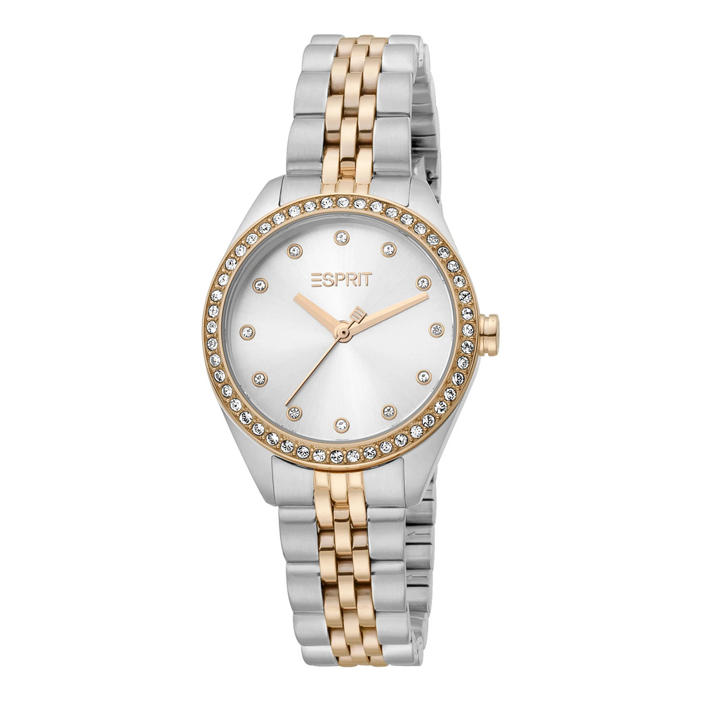 Esprit Women's Watch With Silver Stainless Steel Case And Silver & Rose Gold Stainless Steel Band by i-watch