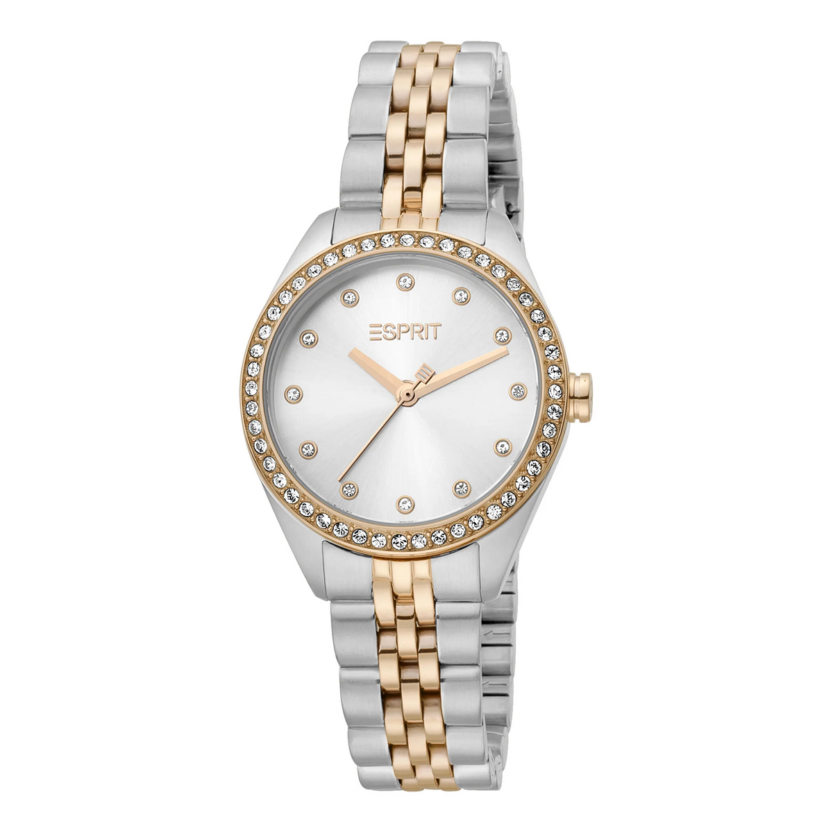 ESPRIT Women's Watch with Silver Stainless Steel Case and Silver & Rose Gold Stainless Steel Band