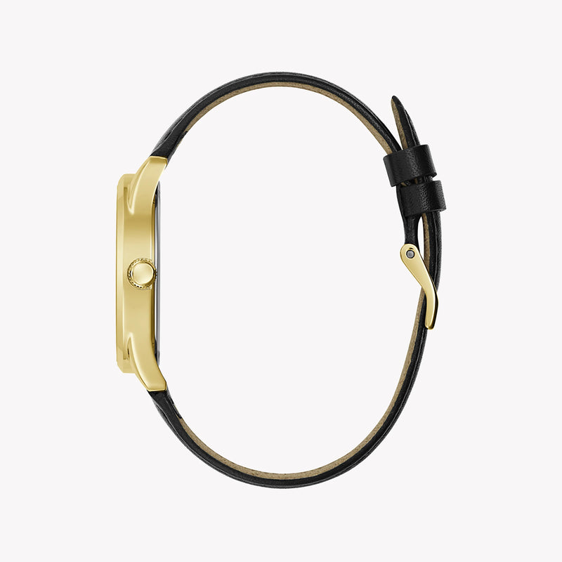 Guess Men's Gold Watch, Black Leather Band | Gw0399l3 by i-watch