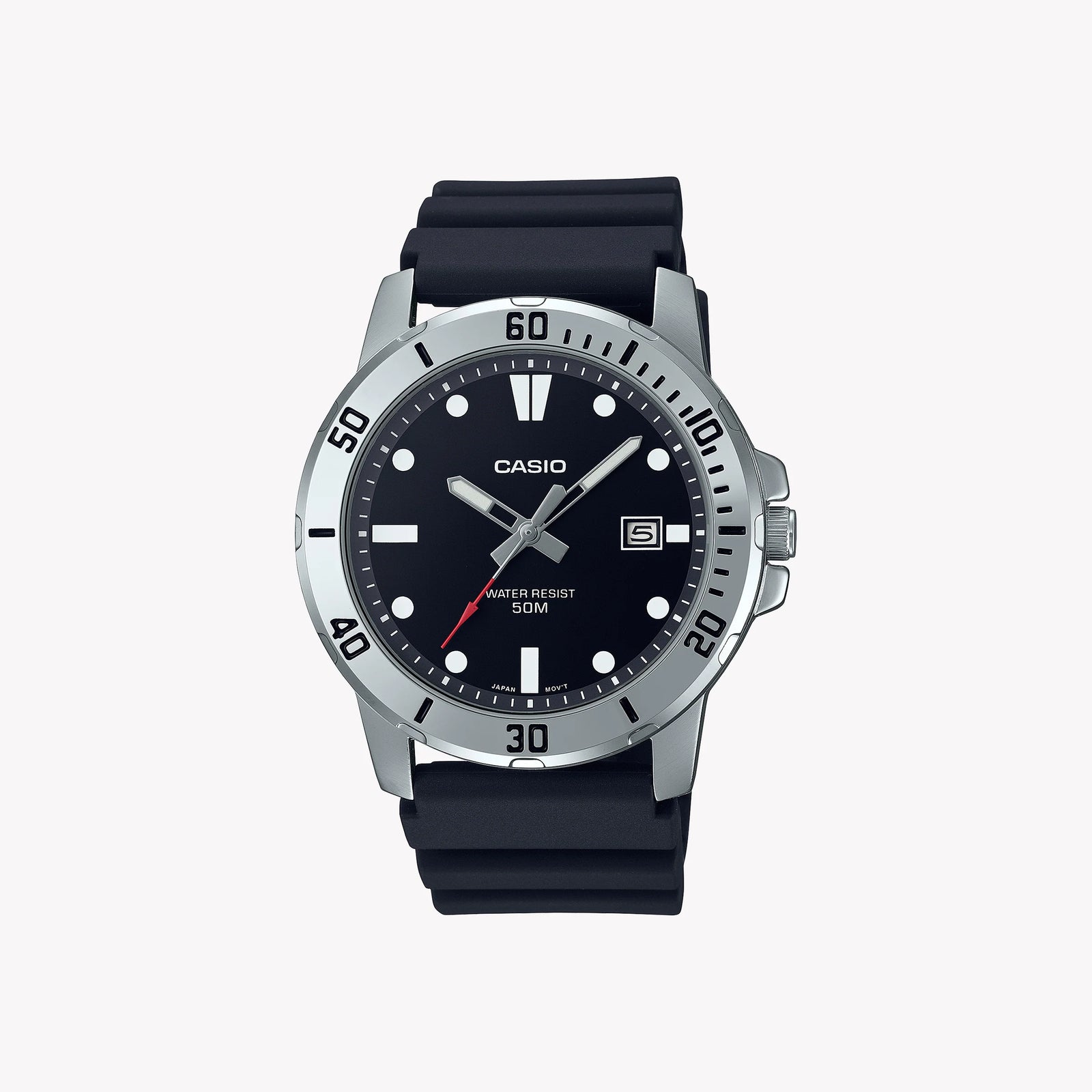 Casio Men's Stainless Steel Watch, Black Resin Band | Mtp-Vd01-1ev by i-watch