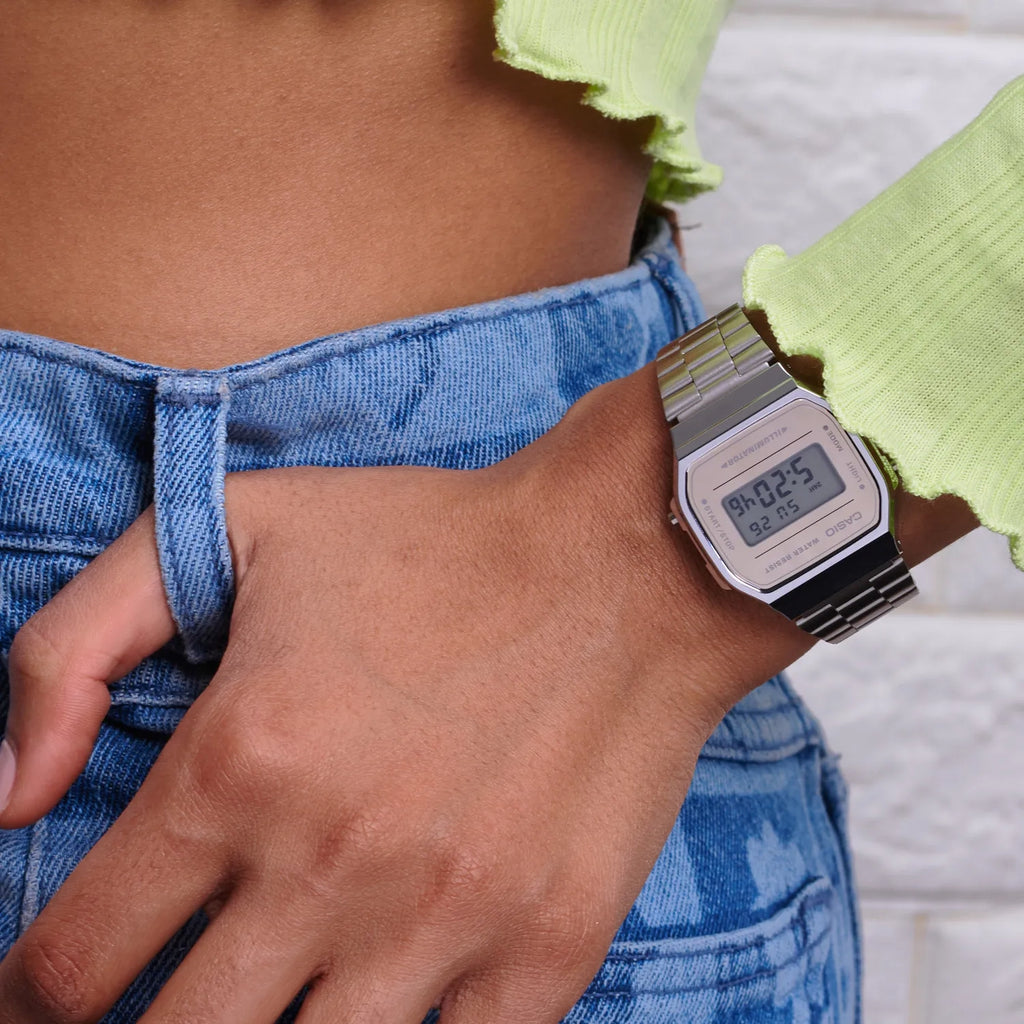 CASIO A168WEM-7EF ELEGANT TIMEKEEPER - MODERN MENSWEAR WAVE Wristwatch with durable resin case and sleek metal strap-i-Watch-4