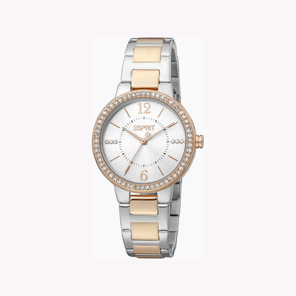 ESPRIT Women's Watch with Silver Stainless Steel Case and Silver & Rose Gold Stainless Steel Band-i-Watch-2