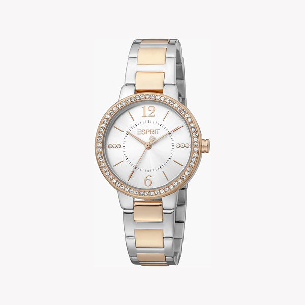 Esprit Women's Silver & Rose Gold Watch, Silver Dial | Es1l168m0025 by i-watch