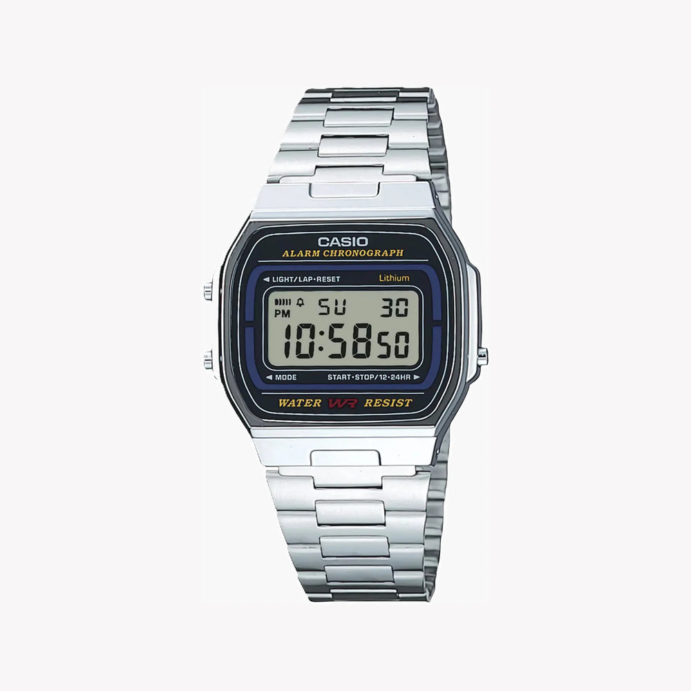 Casio Unisex Resin & Metal Watch, Silver Dial | A164wa-1ves by i-watch
