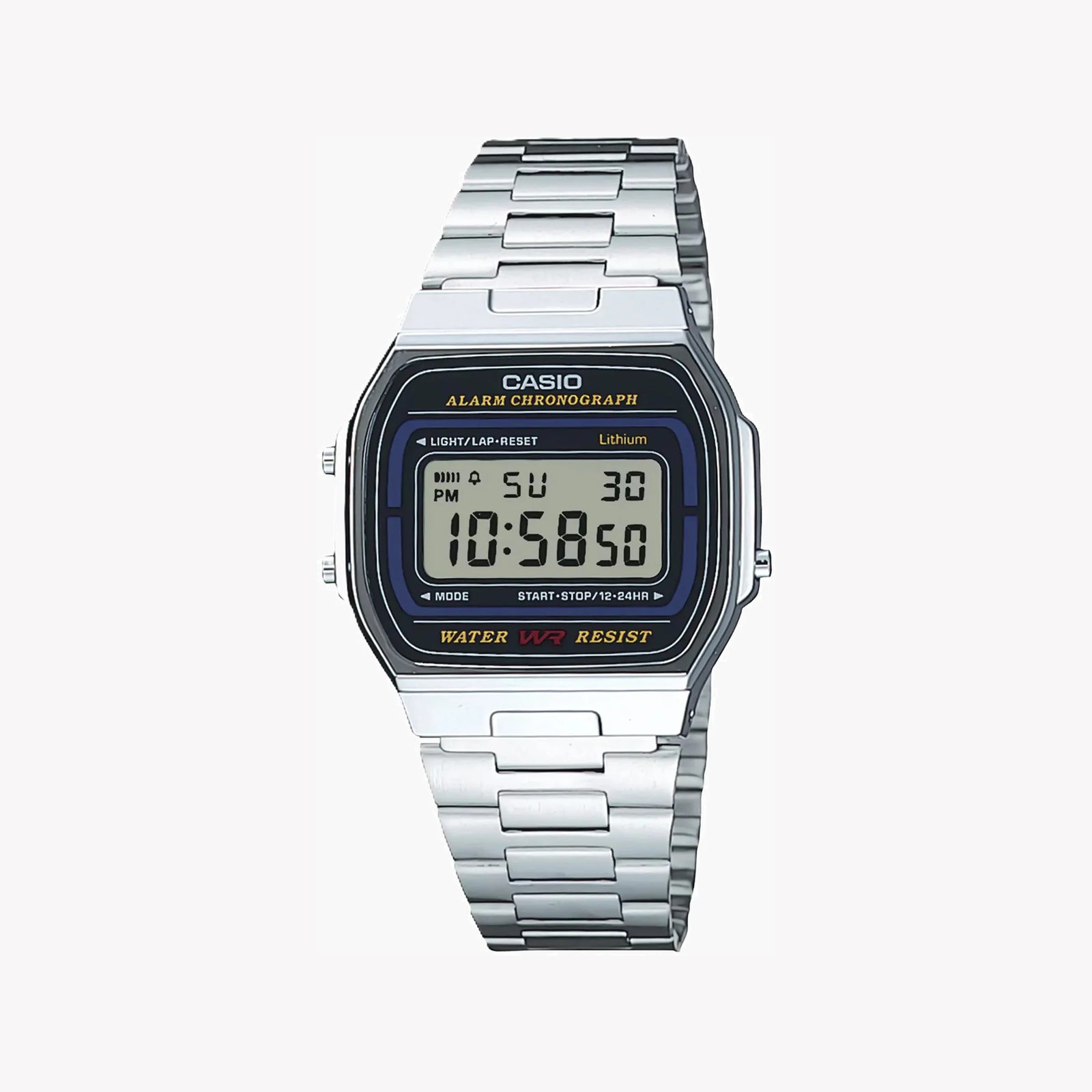 Casio Unisex Resin & Metal Watch, Silver Dial | A164wa-1ves by i-watch