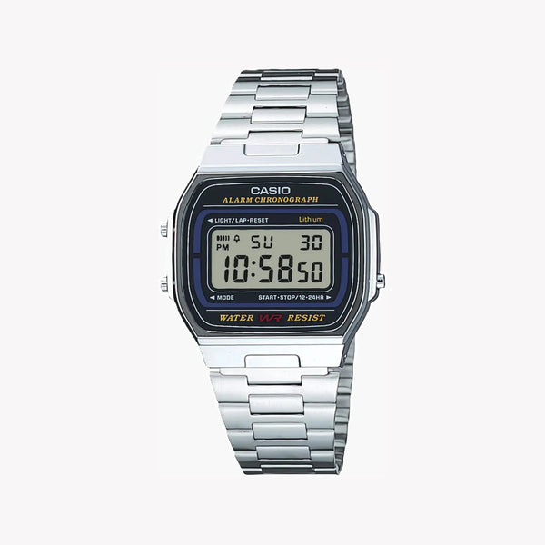 Casio Unisex Resin & Metal Watch, Silver Dial | A164wa-1ves by i-watch