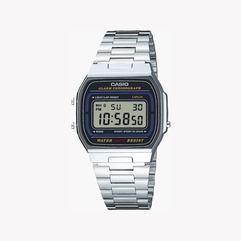 Casio Unisex Resin & Metal Watch, Silver Dial | A164wa-1ves by i-watch