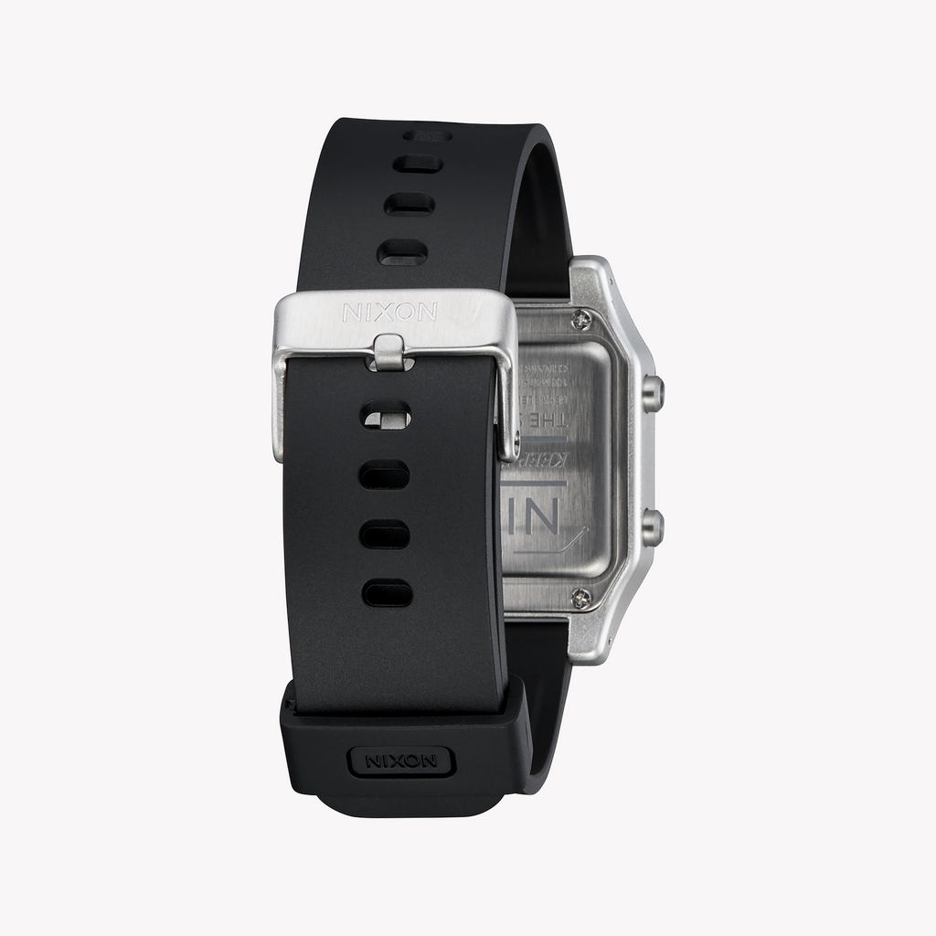 NIXON A1309-625 BOLD INNOVATION - MEN'S DIGITAL WATCH with Sleek Black Rubber Case & Silver Silicone Band-i-Watch-3