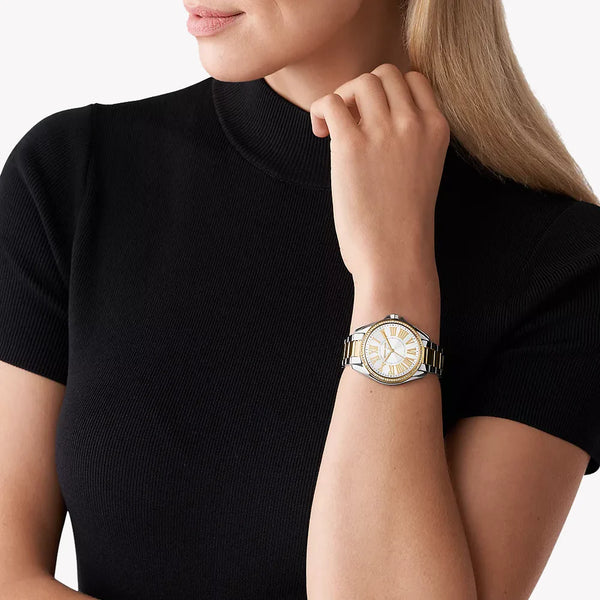 Michael Kors Women's Silver-Gold Watch, White Dial | Mk6931 by i-watch