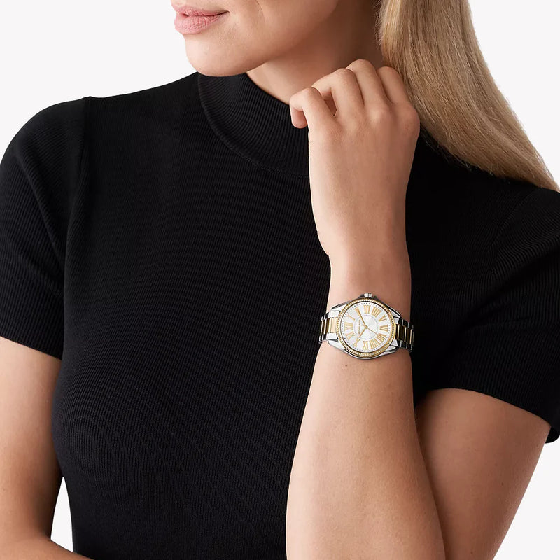 Michael Kors Women's Silver-Gold Watch, White Dial | Mk6931 by i-watch