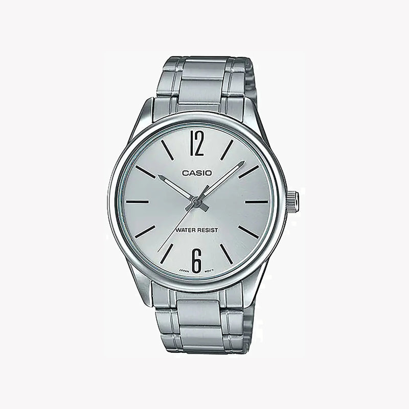Casio Mtp-V005d-7budf Sporty Elegance - Timeless Men's Watch With Stainless Steel Band & White Dial by i-watch