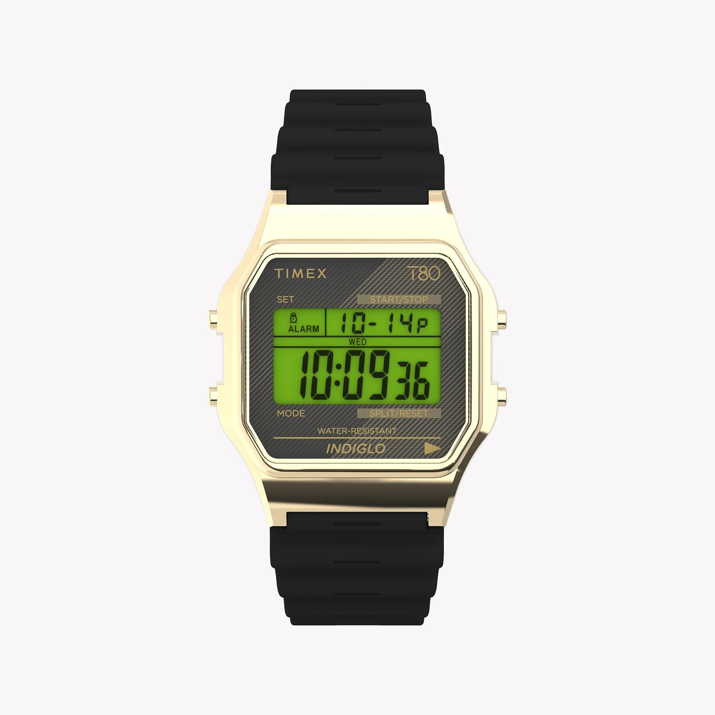 Timex 80 Gold Tone Black lens and Resin Strap TW2V41000 Unisex Watch