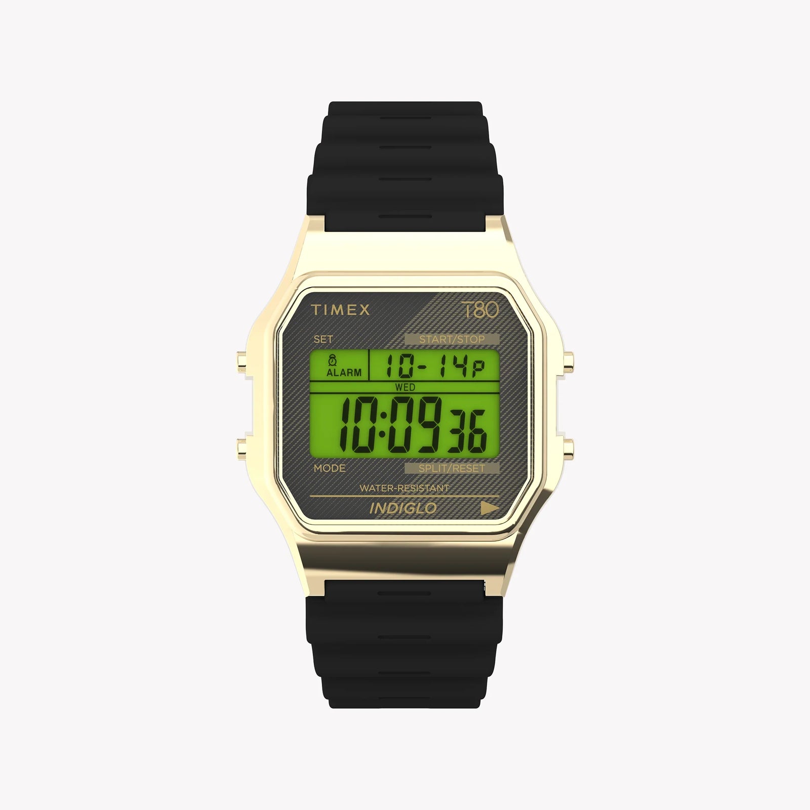 Timex Unisex Gold Tone Resin Strap, Black Lens | T80 by i-watch