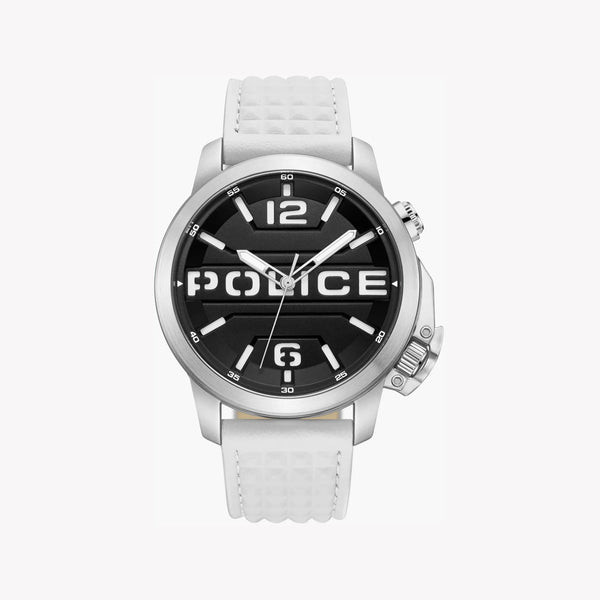 Police Men's Silver Leather Watch, Black Dial | Pewjd0021704 by i-watch