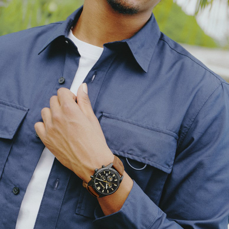 TIMBERLAND TDWGF0009603 BOLD RELIABILITY - MEN'S STYLISH RUGGED WATCH with Black Dial & Brown Leather Band-i-Watch-4