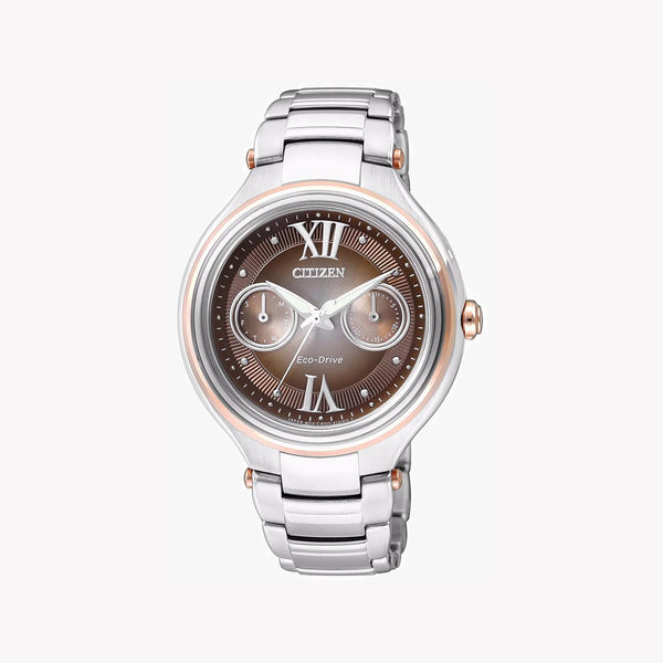 Citizen Fd4007-51w - Elegant Luxe Eco-Drive Women's Timepiece With Brown Dial & Silver Stainless Steel by i-watch