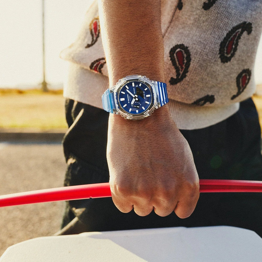 Casio G-Shock Ga-2100hc-2adr Oak - Bold Blue Adventure Men's Watch With Durable Resin BAnd and Digital Dial by i-watch