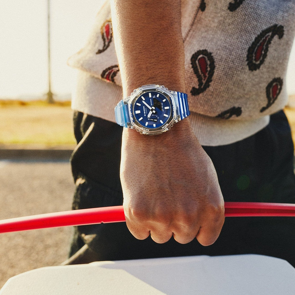 CASIO G-SHOCK GA-2100HC-2ADR OAK - BOLD BLUE ADVENTURE MEN'S WATCH with Durable Resin Band and Digital Dial-i-Watch-2