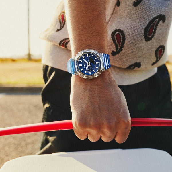 Casio G-Shock Ga-2100hc-2adr Oak - Bold Blue Adventure Men's Watch With Durable Resin BAnd and Digital Dial by i-watch