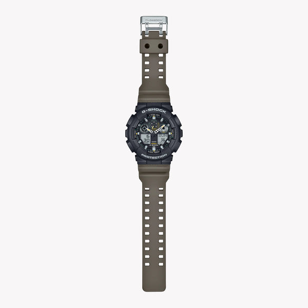 Casio Men's Resin Watch, Black/Yellow | Ga-100tu-1a3e by i-watch