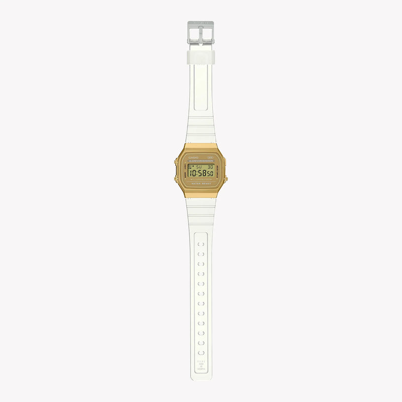 Casio Unisex Gold Resin Watch, White Band | A168xesg-9adf by i-watch