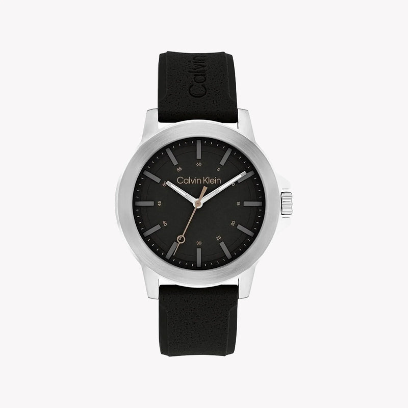 Ck Calvin Klein Men's Black Watch, Silver Band | 25200471 by i-watch