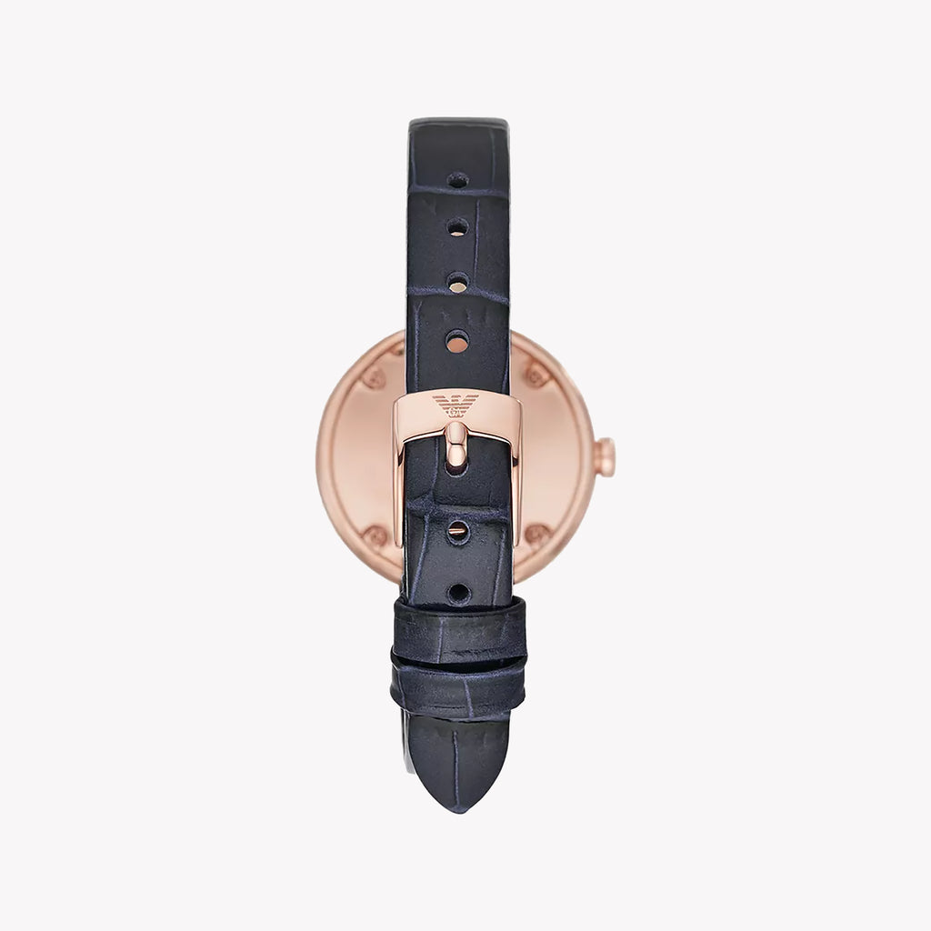 EMPORIO ARMANI AR11434 - TIMELESS ELEGANCE: BLUE LEATHER-STRAPPED WOMEN'S WATCH-i-Watch-3