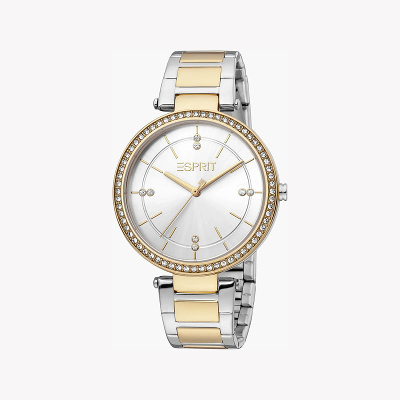 Esprit Women's Silver & Gold Stainless Steel Watch, Silver Dial | Es1l148m0025 by i-watch