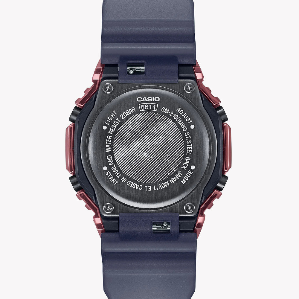 Casio Men's Pink Resin & Stainless Steel Watch, Black Band | Gm-2100mwg-1aer by i-watch