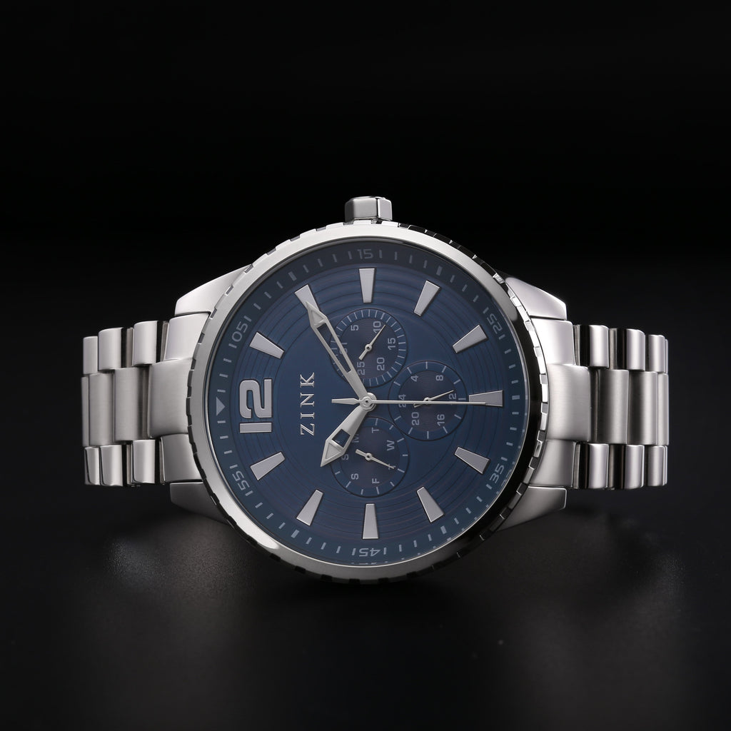 Zink Men's Stainless Steel Blue Dial Watch | Zk131g2s-46