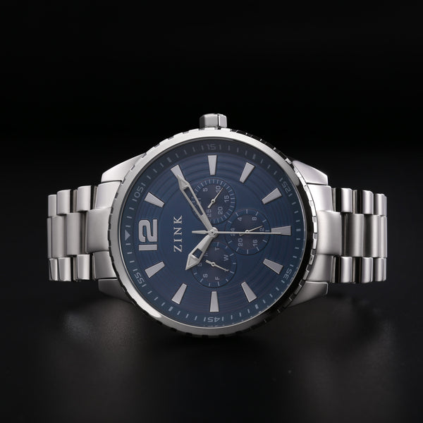 Zink Men's Stainless Steel Blue Dial Watch | Zk131g2s-46