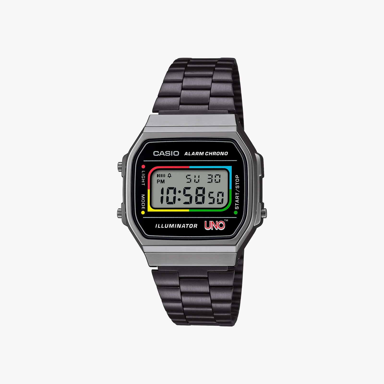 Casio Unisex Black Stainless Steel Watch, Chrome Resin | A168weuc-1a by i-watch