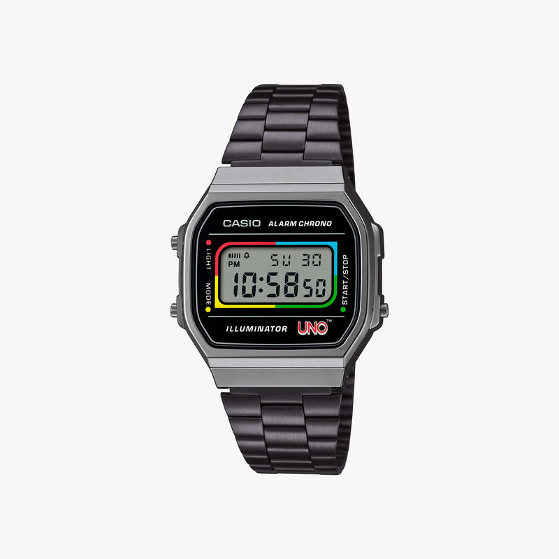 Casio Unisex Black Stainless Steel Watch, Chrome Resin | A168weuc-1a by i-watch