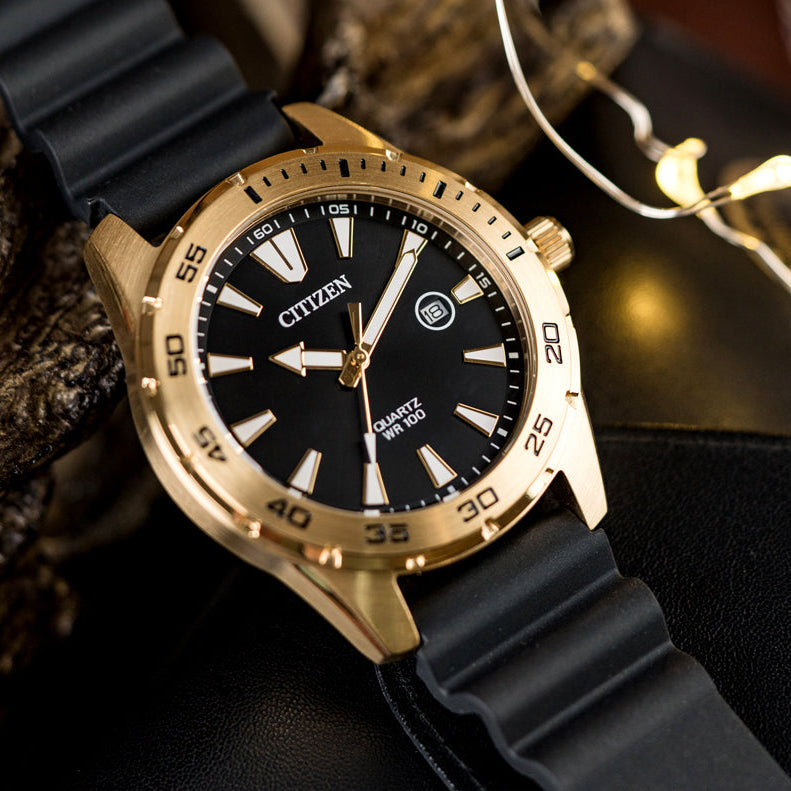 Citizen Bi1043-01e Bold Expression - Men's Gold & Black Urethane Watch For Every Adventure